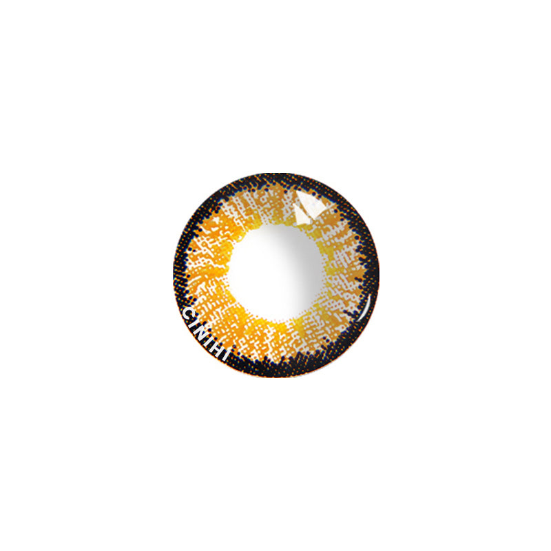 Ice Snow Tricolor Yellow Brown Cosmetic Colored Contact Lenses