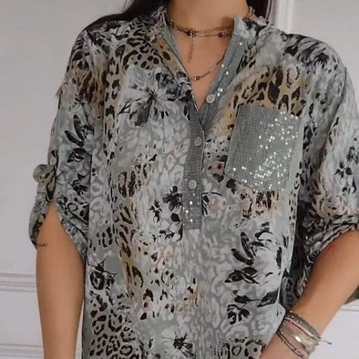 ✨Women's Casual Half Button Printed Shirt