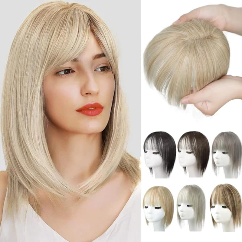 Natural Hair Toppers with Bangs for Women