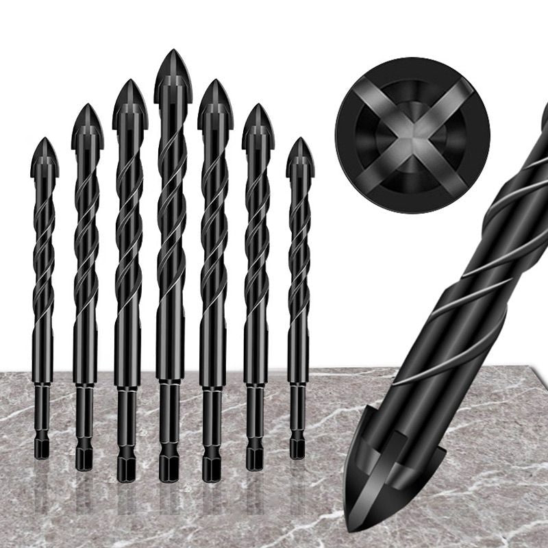 4-edge Cross Drill Bit Set 7PCS