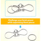 Metal Puzzle Ring Set (8-Piece) Blue Edition Brain Teaser Game