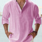 Men's Cotton Linen Casual Long Sleeve Shirt