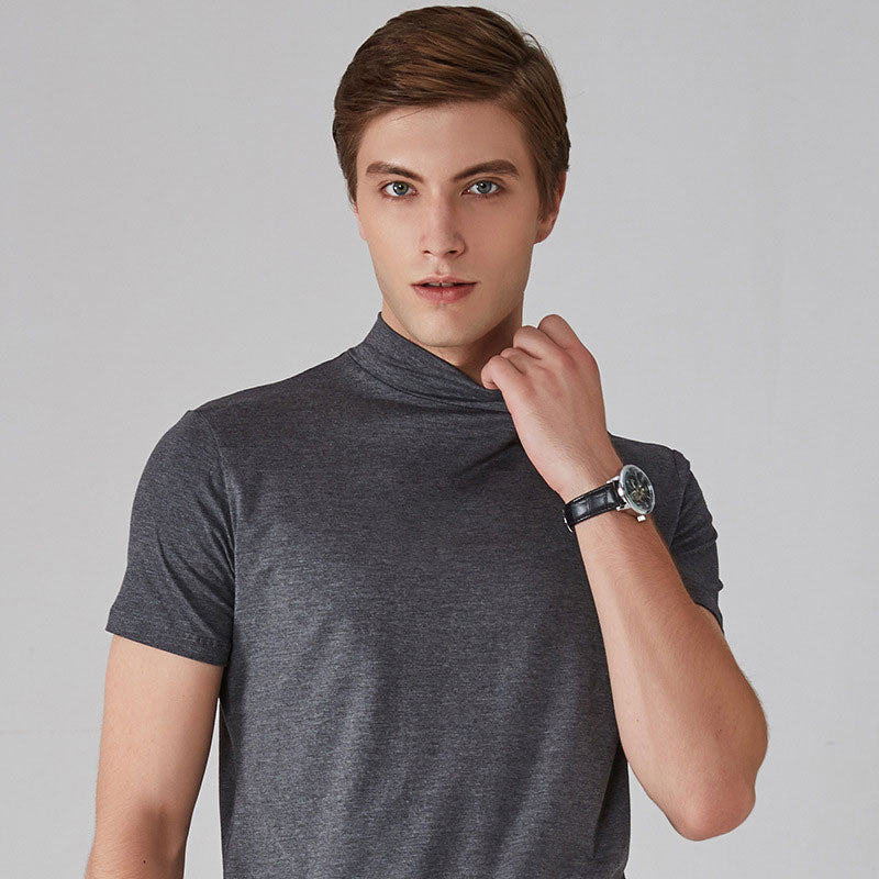 Men's T-shirt with Collar and Slim Fit