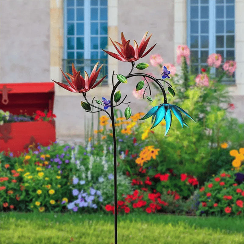 🎁2024 Hot Sale🎁💥- Beautiful Summer Multi Colored Flowers Wind Spinner