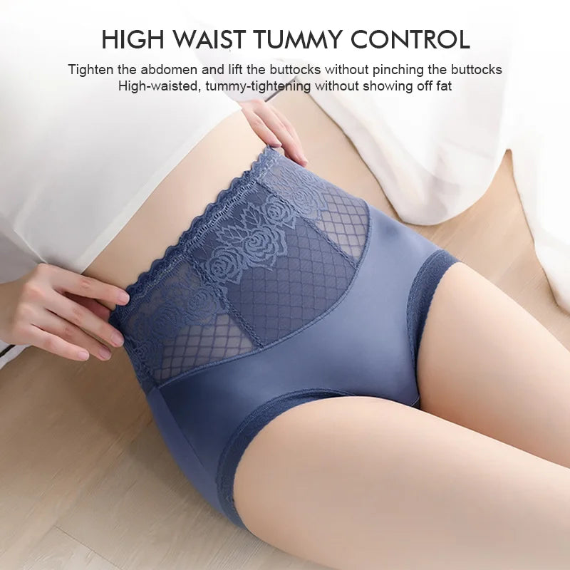 High Waist Anti-Side Leakage Lace Panties