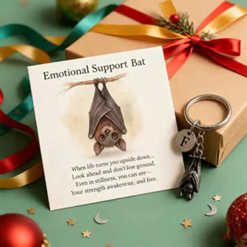 🎁🦇Emotional Support Bat Inspirational Keychain