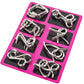 Metal Puzzle Ring Set (8-Piece) Blue Edition Brain Teaser Game
