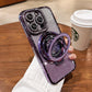 Glitter Rhinestones Magnetic with Invisible Stand For iPhone Case