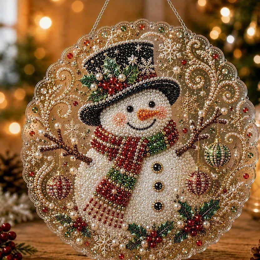 🎄Christmas Pearl Diamond Art Hanging Ornament Kit | Resistant Non-Fading Pearl Beads DIY Handmade Holiday Hanging Decor 🎅💎