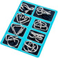 Metal Puzzle Ring Set (8-Piece) Blue Edition Brain Teaser Game