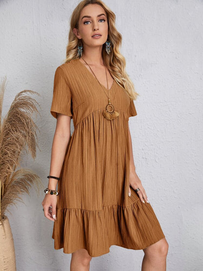 💃Loose Casual Tie Waist Flowy Dress👚