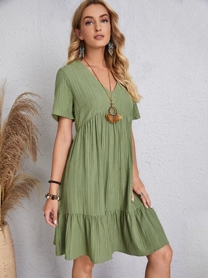 💃Loose Casual Tie Waist Flowy Dress👚