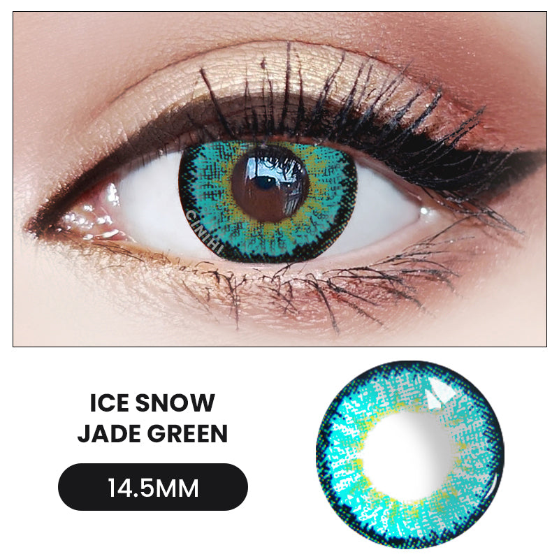 Ice Snow Tricolor Jade Green Cosmetic Colored Contact Lenses