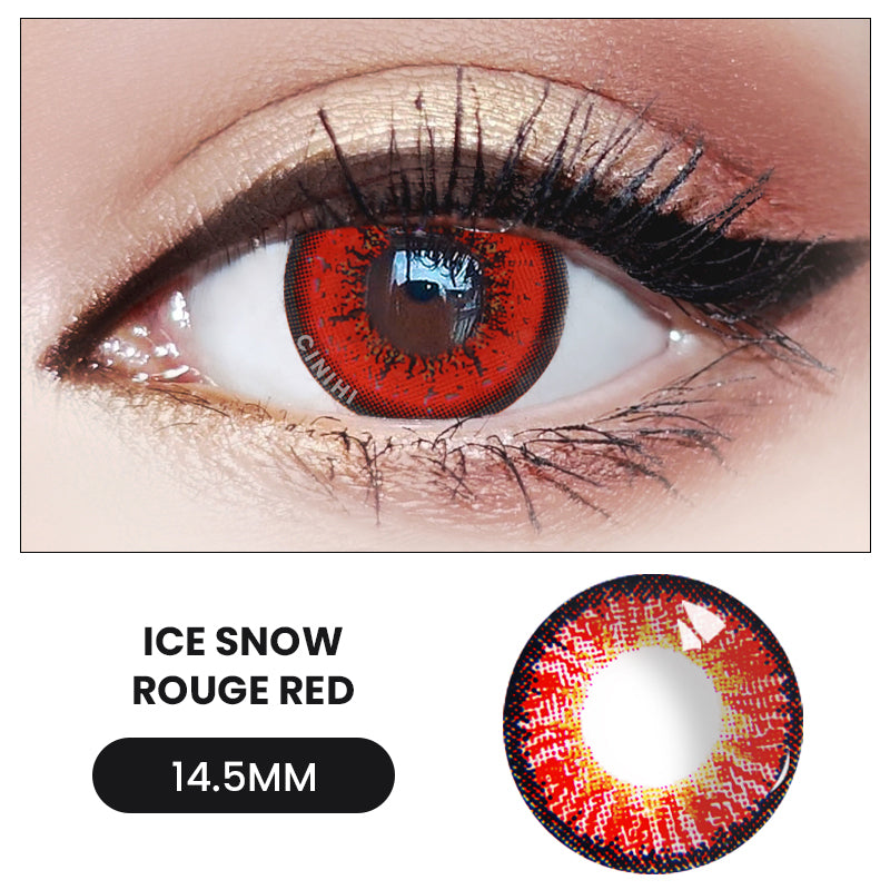 Ice Snow Tricolor Rouge Red Cosmetic Colored Contact Lenses