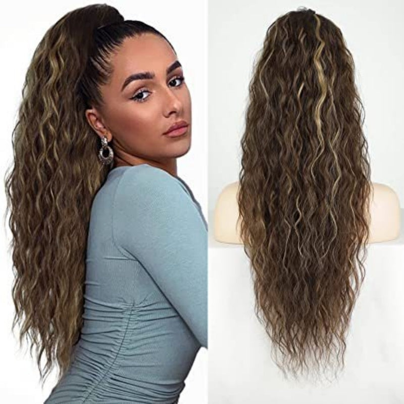 2025 HOT SALE🔥Curly Wavy Frizzy Hair Extension with Ponytail