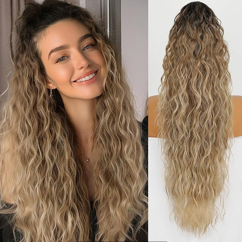 2025 HOT SALE🔥Curly Wavy Frizzy Hair Extension with Ponytail