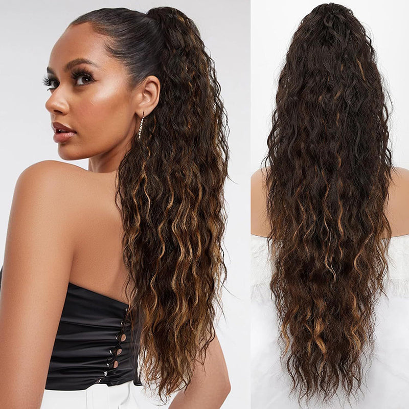 2025 HOT SALE🔥Curly Wavy Frizzy Hair Extension with Ponytail