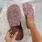 💕Women's Comfortable Casual Sequin Cork Slippers