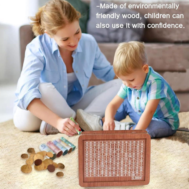 🎁Wooden Money Saving Box with Maker Pen