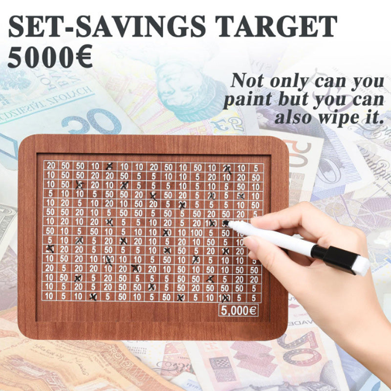 🎁Wooden Money Saving Box with Maker Pen