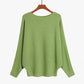 Women's Boat Neck Dolman Sleeve Ribbed Knitted Sweaters