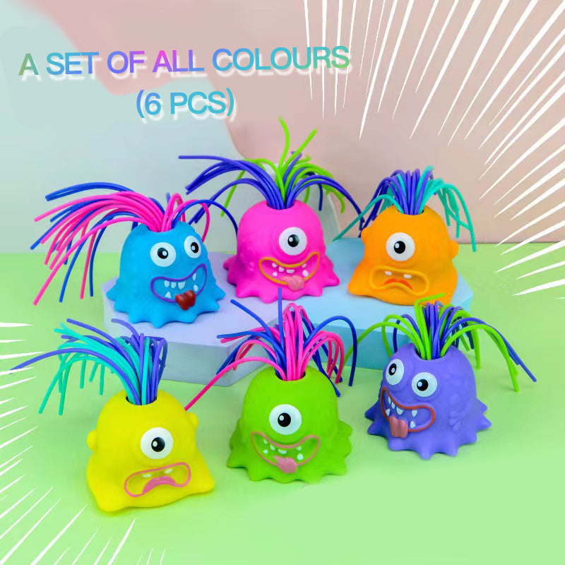 👾Hair Pulling Monster Stress Relief Toy - Stretchy Sensory Fidget Tool for Anxiety & Focus, Safe for Kids/Adults 🎯✨