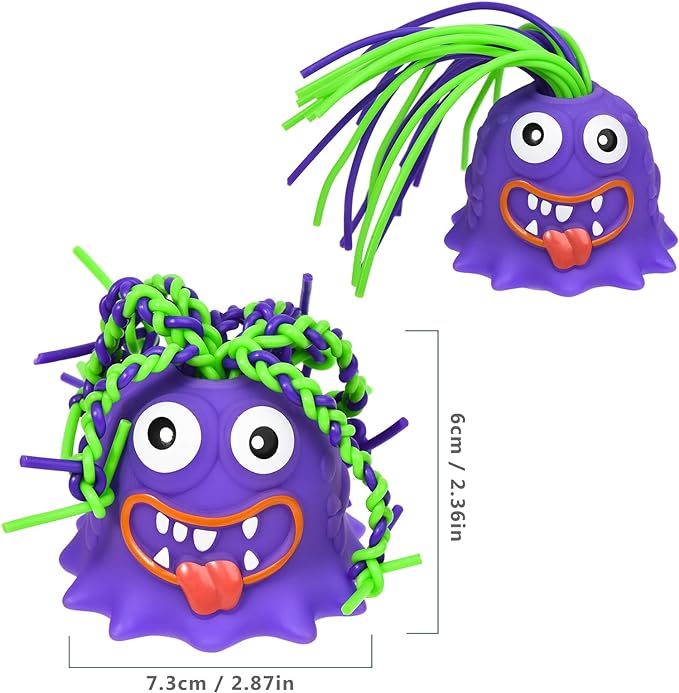 👾Hair Pulling Monster Stress Relief Toy - Stretchy Sensory Fidget Tool for Anxiety & Focus, Safe for Kids/Adults 🎯✨