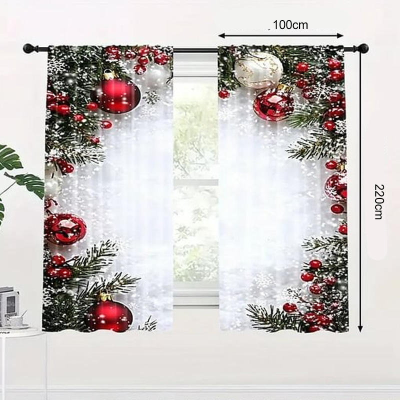 🎄Christmas Window Curtains 2-Piece Set for Home Decor