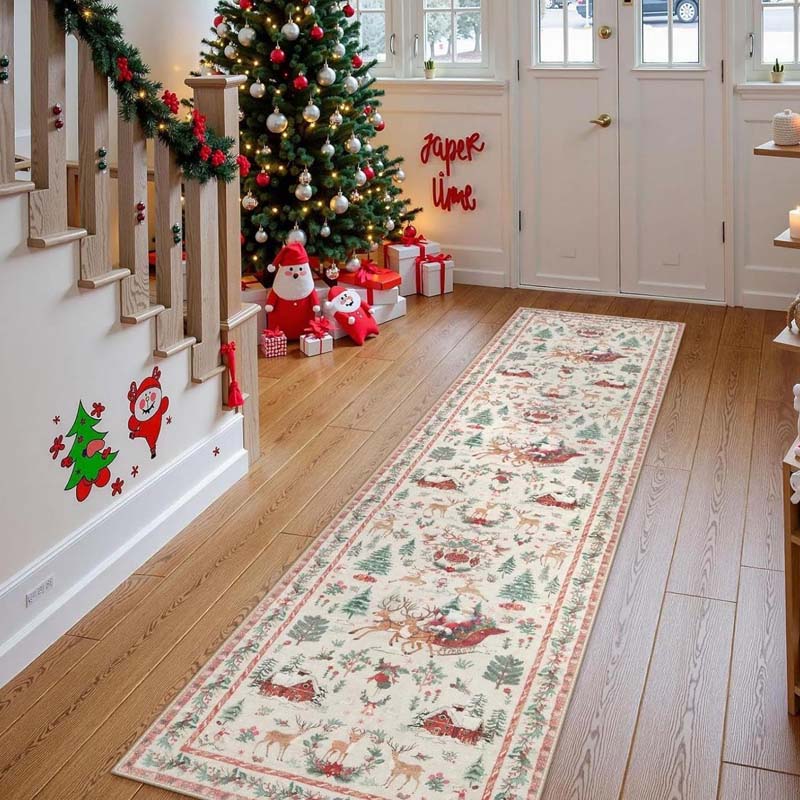 🦌🎄Cozy Up Bare Floors Instantly! Soft Non-Slip Christmas Runner Rug
