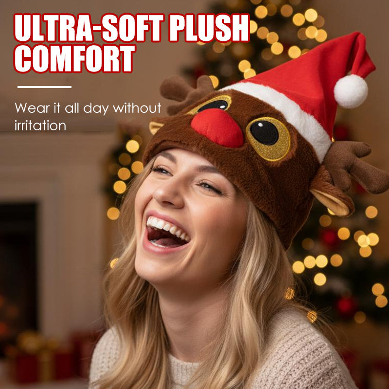 Interactive Plush Christmas Character Hat