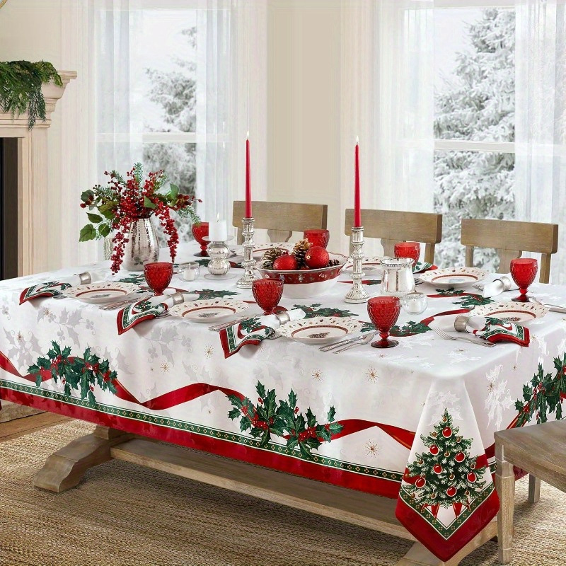 Waterproof Rectangular Christmas Tablecloth