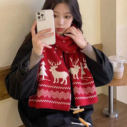 Soft Christmas Theme Knitted Scarves