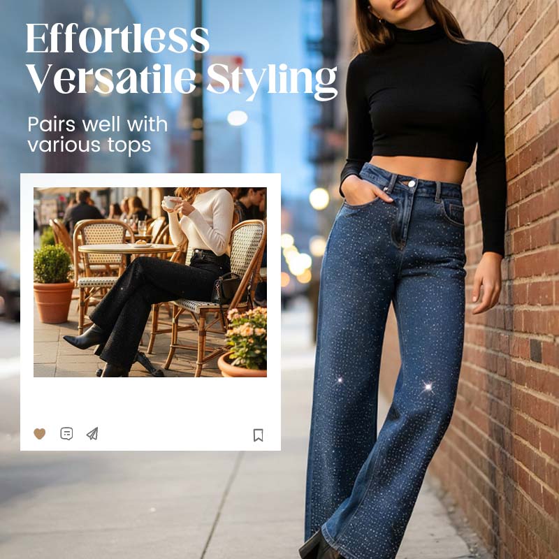 Women’s Stylish Rhinestone Embellished Jeans