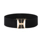 Women's Vintage Gold Buckle High Elastic Leather Belt
