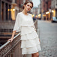 Women's Elegant Layered Ruffle Sleeve Dress