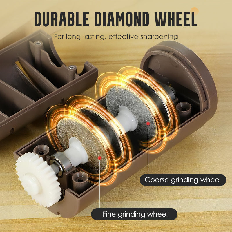 🔥Automatic Kitchen Knife Sharpener – Cordless, Diamond Wheel & Suction Base 🔪⚡