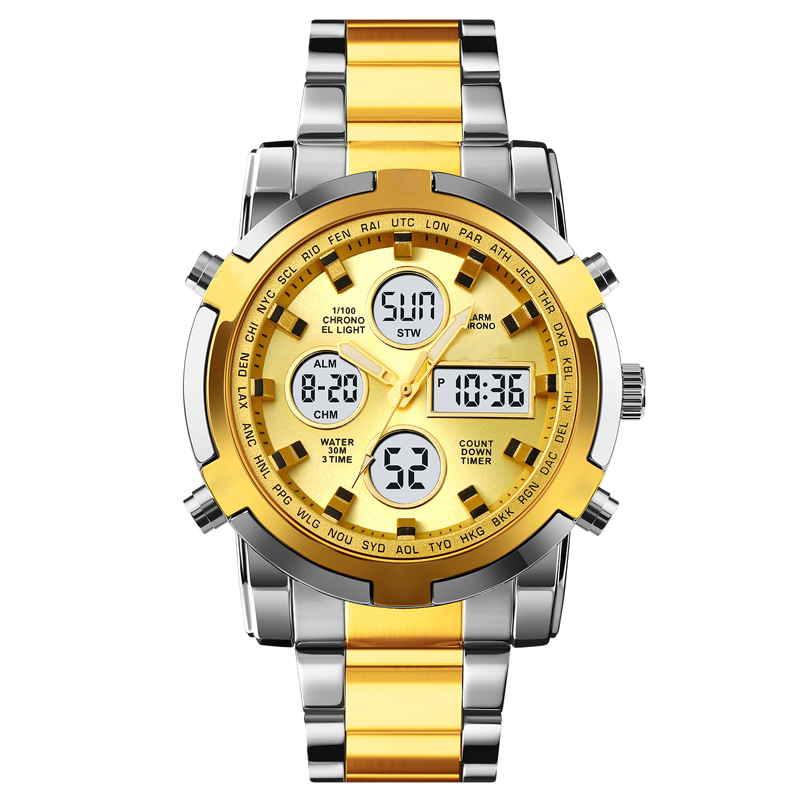 Waterproof Military Watch for Men – Analog-Digital, Stainless Steel & Shock-Resistant 🛡️