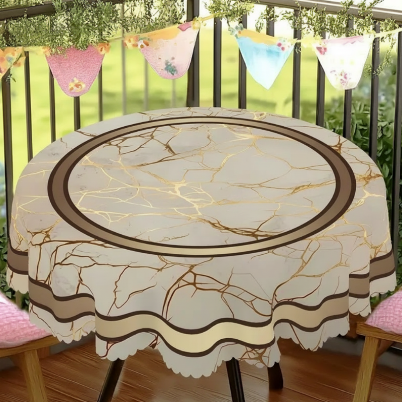 ⏰Waterproof Marble-Print Tablecloth