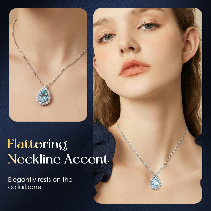 💕Elegant Blue Teardrop Necklace for Women