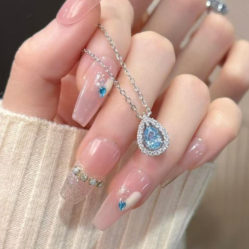 💕Elegant Blue Teardrop Necklace for Women
