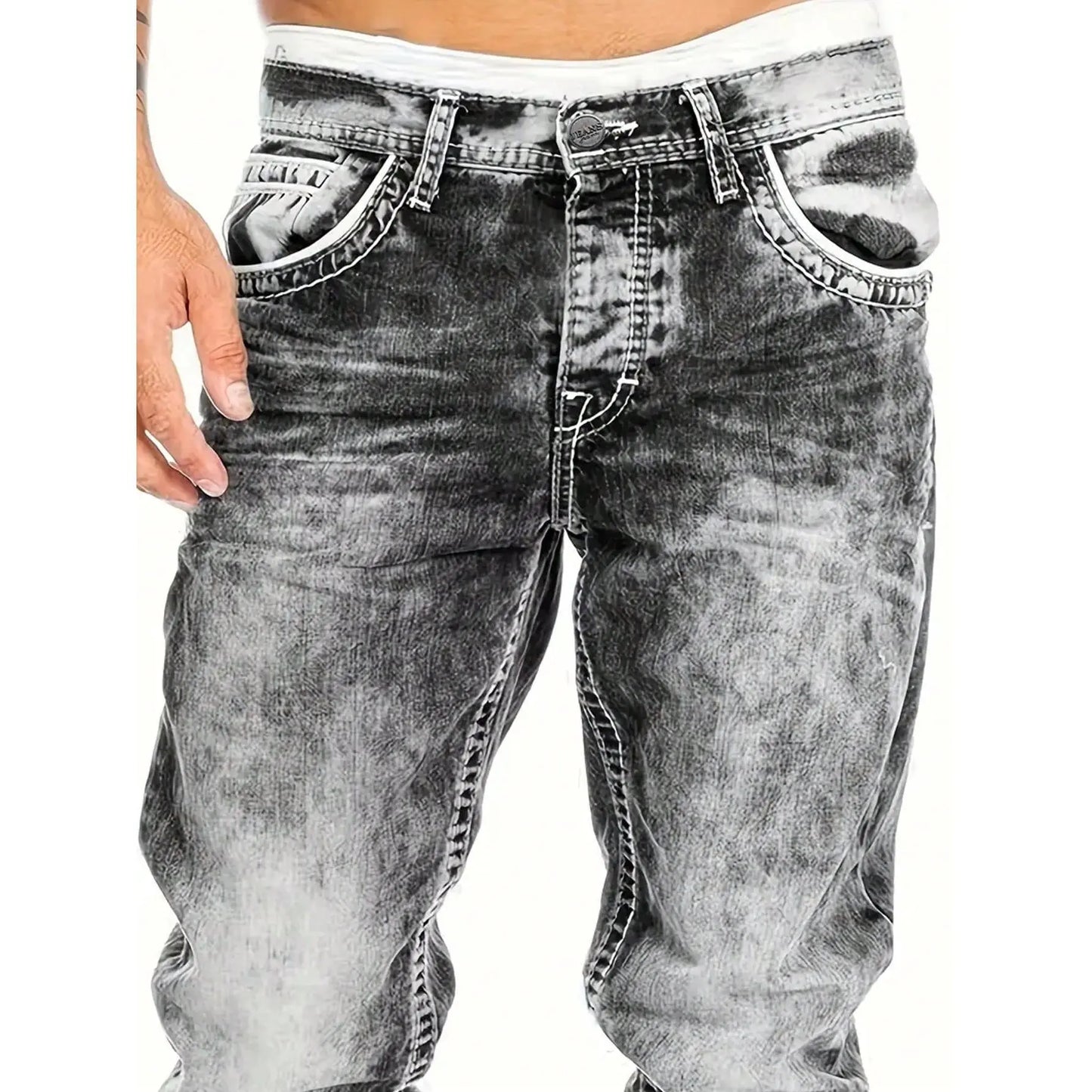 📢📢BIG SALE !!⏰Men's Fashion Creative Stretch Denim Jeans,Minimalist Style Suitable For Summer, Emo Style