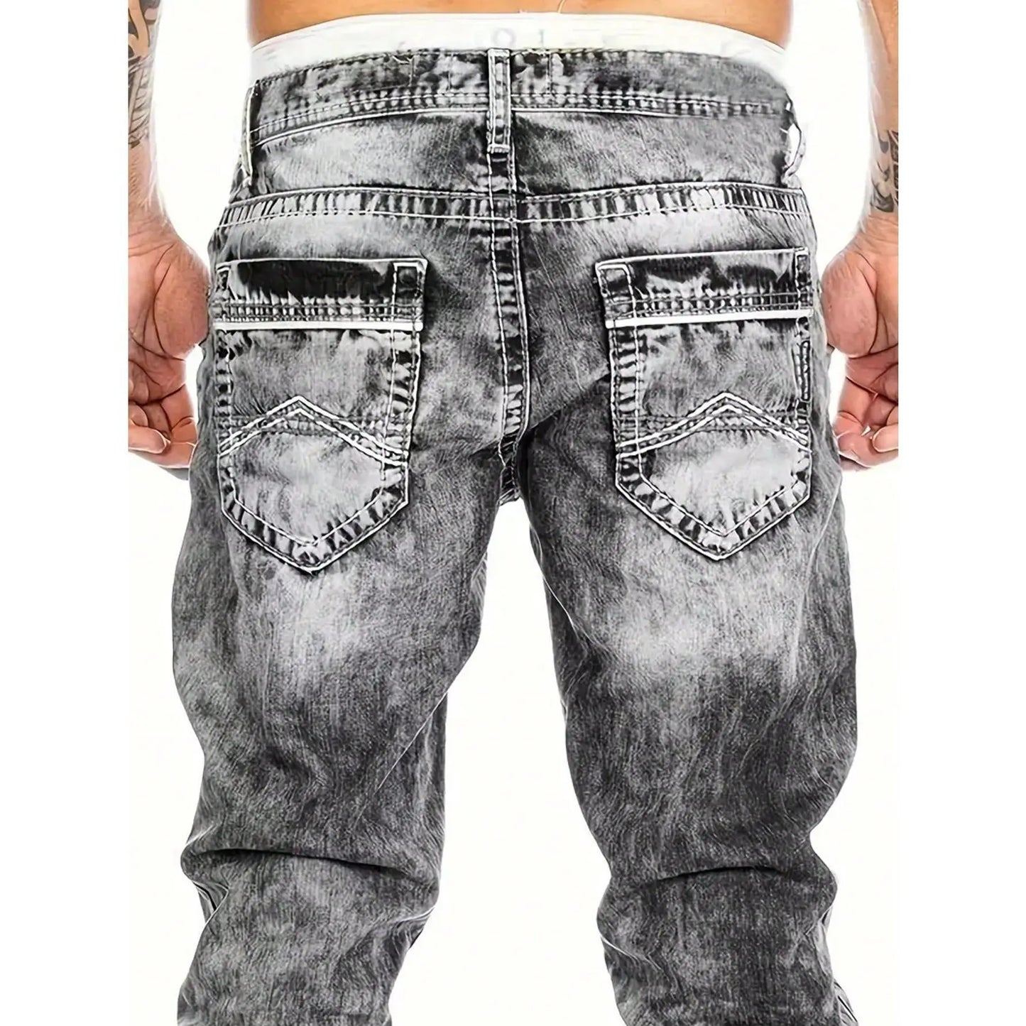 📢📢BIG SALE !!⏰Men's Fashion Creative Stretch Denim Jeans,Minimalist Style Suitable For Summer, Emo Style