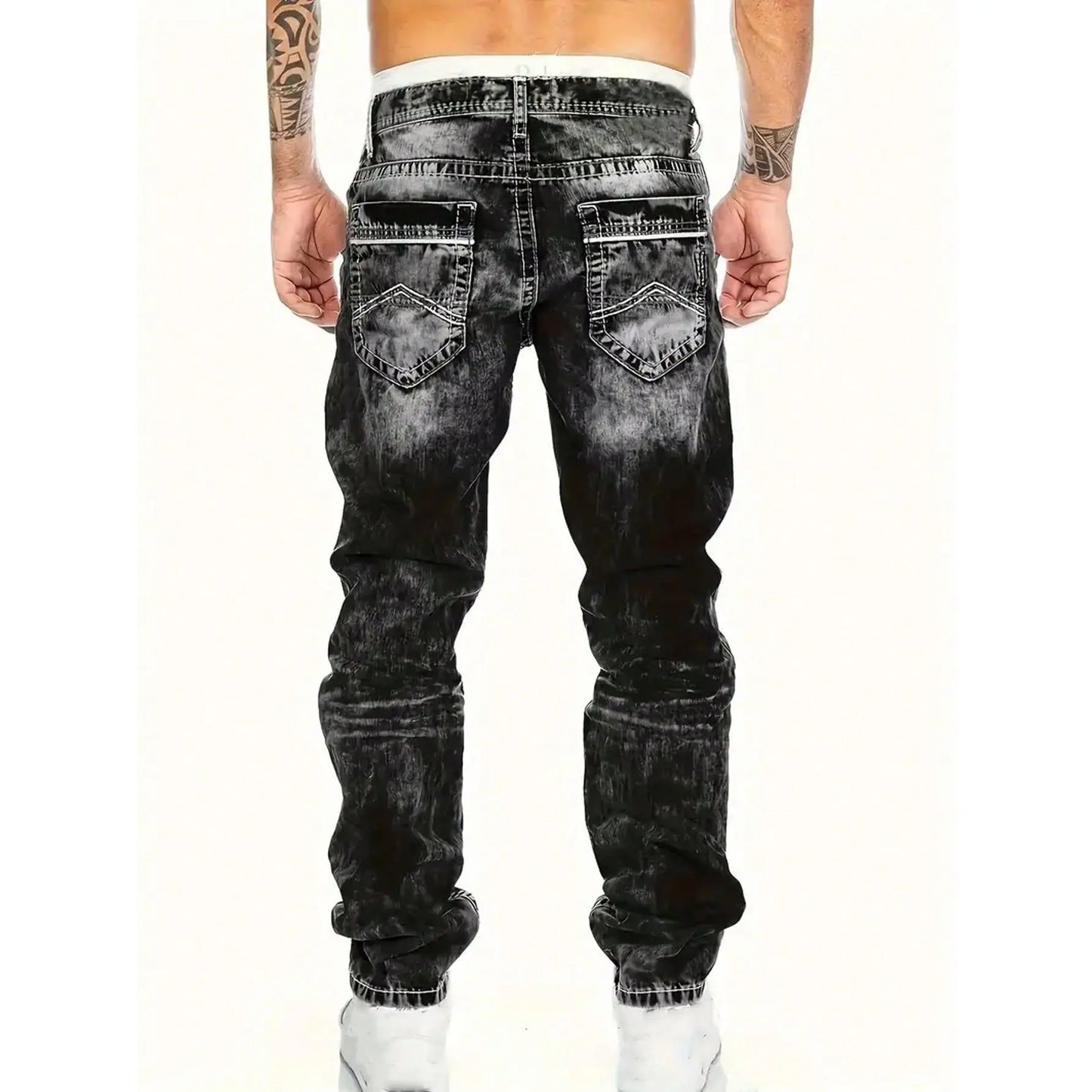 📢📢BIG SALE !!⏰Men's Fashion Creative Stretch Denim Jeans,Minimalist Style Suitable For Summer, Emo Style
