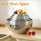 🥣 304 Stainless Steel Mixing Bowl Set with Airtight Lids & Grater Attachments 🔪✨