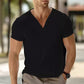 Men's Casual Slim Fit Henley Neck Short Sleeve T-Shirt