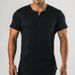 Men's Casual Slim Fit Henley Neck Short Sleeve T-Shirt