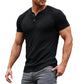 Men's Casual Slim Fit Henley Neck Short Sleeve T-Shirt