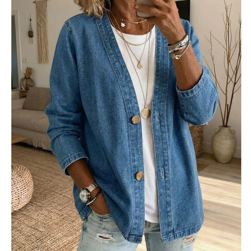 🧥Women's Classic Button Front Denim Jacket