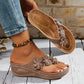 🌸 Women's Floral Wedge Thong Sandals – Floral Accents, Cushioned Arch Support & Non-Slip Outsole ✨