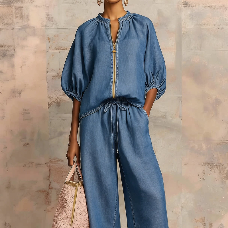 🔥Women's Solid Color 2-Piece Casual Tracksuit Set